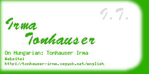 irma tonhauser business card